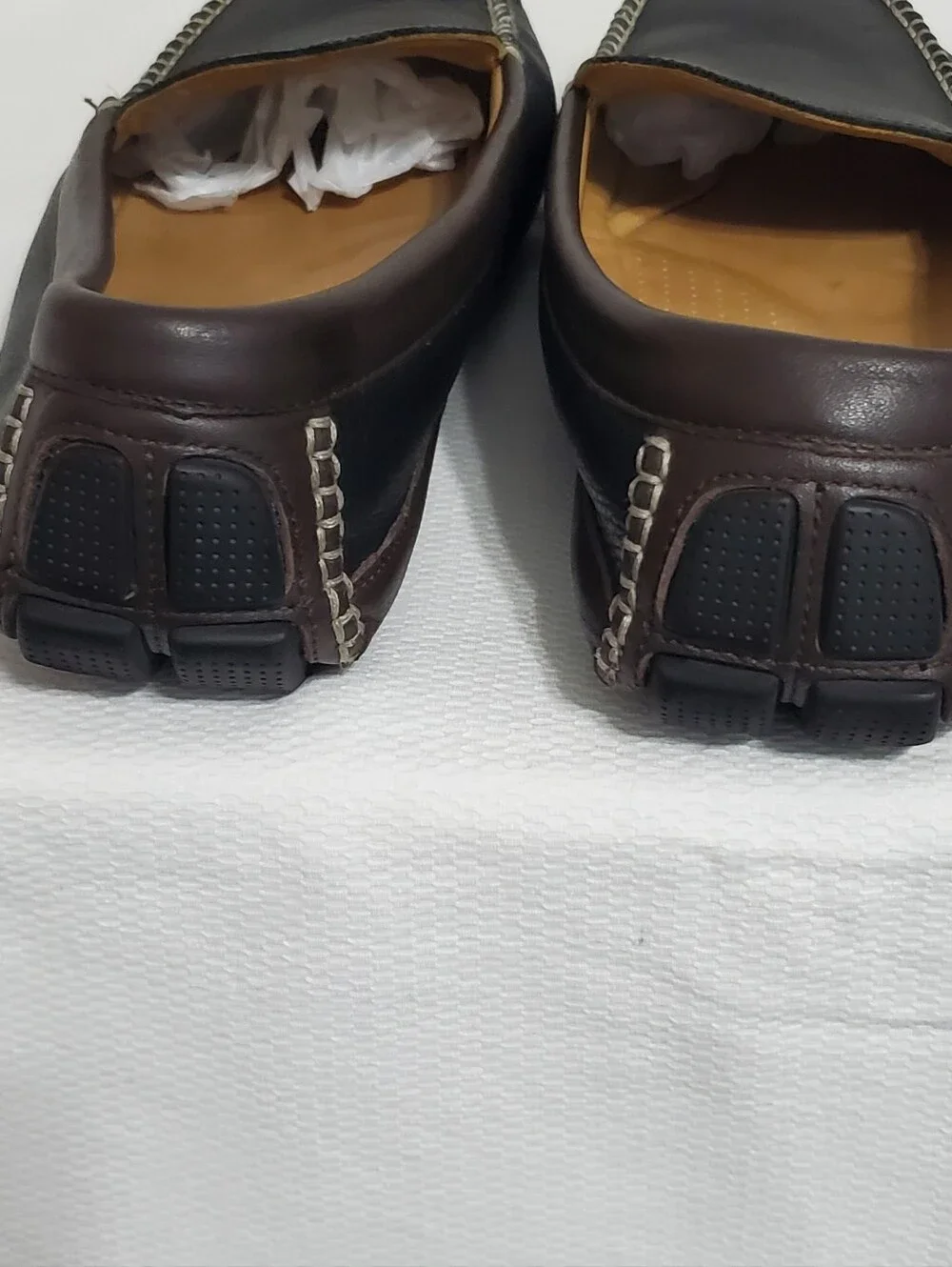 Acorn Pebbled Leather Driving Loafer Black Brown Size 13